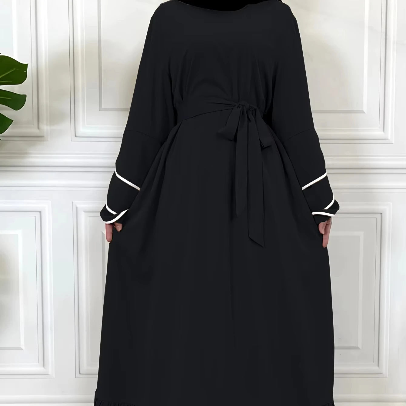 2024 New Design Best Selling Nida Solid Color Women Maxi Muslim Dresses Islamic