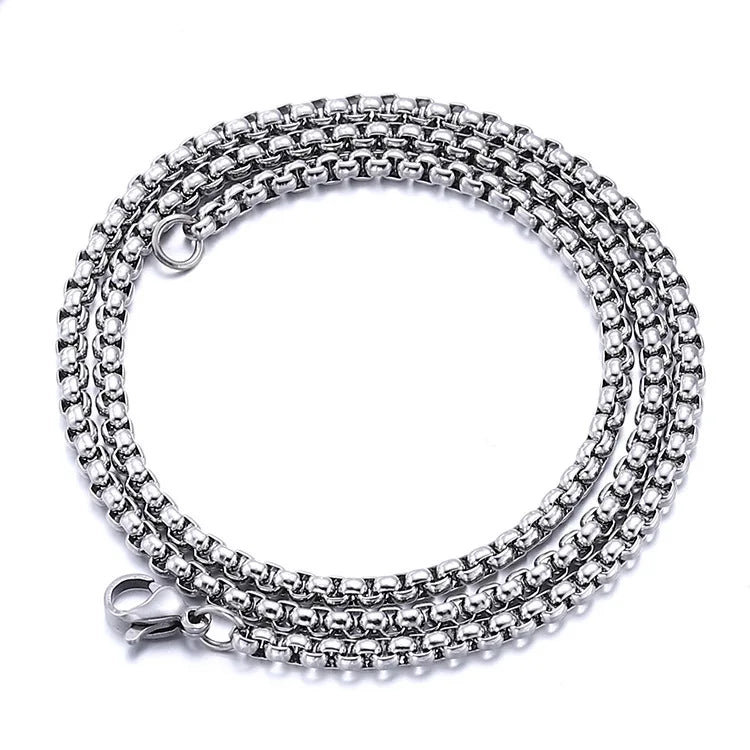 Factory Price Necklace Dia 30mm Stainless Titanium Steel Material Chain Length 60cm Ring Chain