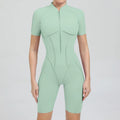 Zipper Hollowed-out Back Exercise Tight-fitting Quick-drying Sports Jumpsuit One Gym Fitness Jumpsuit Women's Yoga Jumpsuit