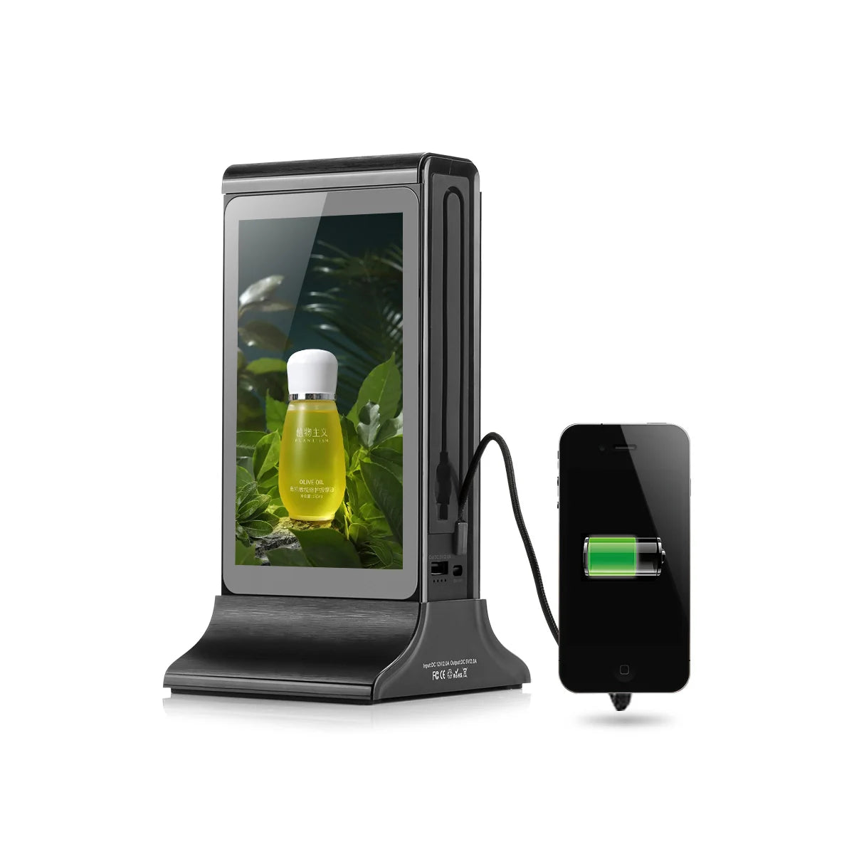 High Quality Double Side LCD Android Advertising Displayer Digital Signage Restaurant Menu Power Bank Tablette Wireless Charger