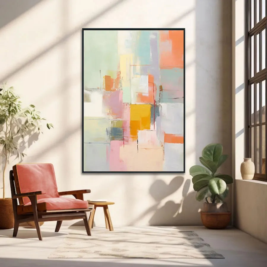 Original Art Hand Painted Modern Abstract Minimalist Colourful Oil Painting Extra Large Canvas Hand Painting for Hotel