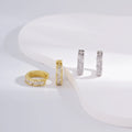 Wholesale Earrings Jewelry Gold Rhodium Plated Cubic Zirconia Huggie 925 Sterling Silver Fine Jewelry Earrings
