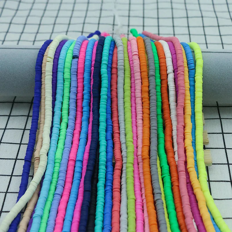 Fashion 4mm rainbow Polymer Clay Beads Jewelry Making