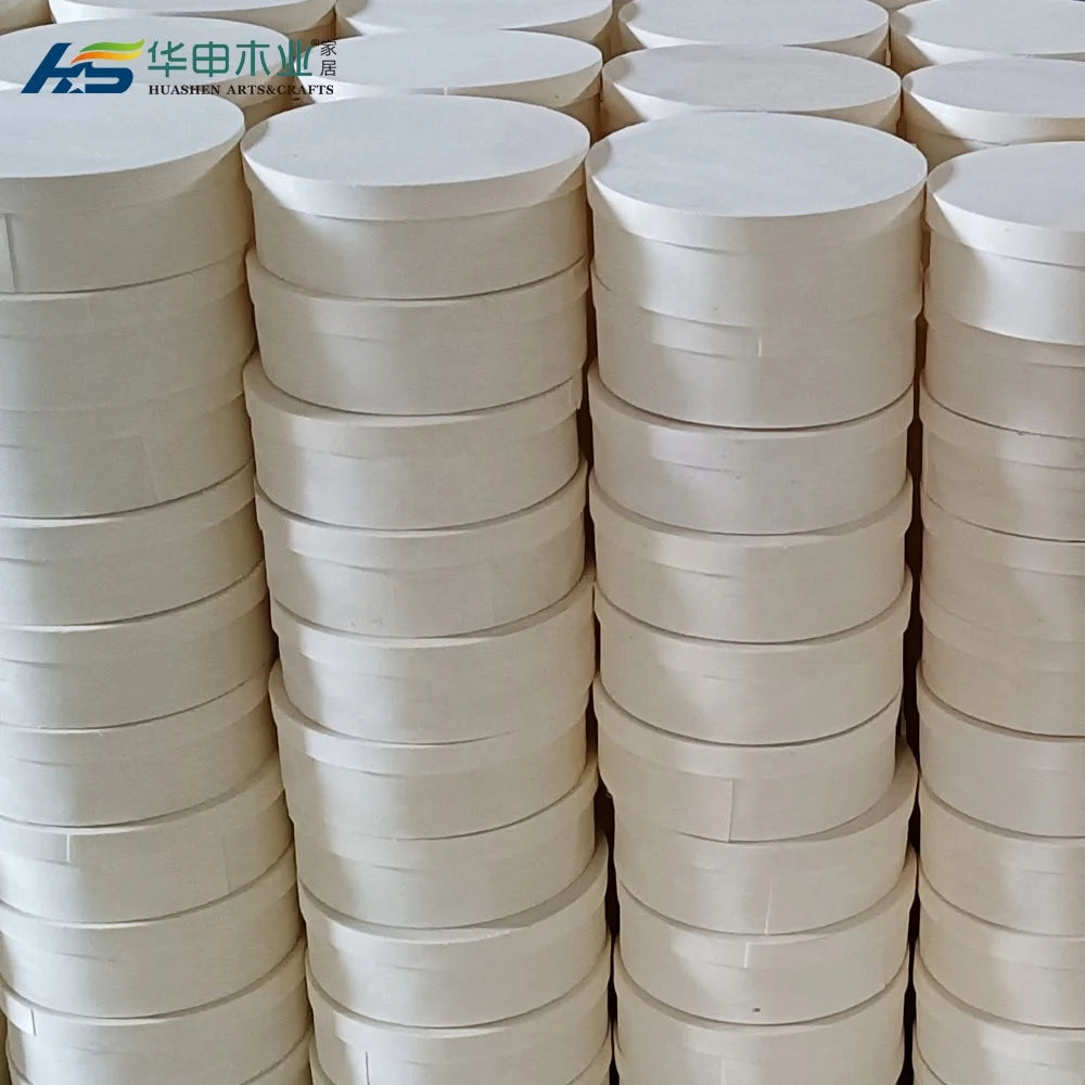 Factory Wholesale Natural Birch Wood Basque Cake Box 4/5/6/7/8 Inch Cheese Cake Baking Packaging Box Round Wooden Box