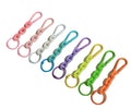 100pcs Candy Color Carabiner Buckle Key Chains Split Rings KeyChains DIY Key Rings Accessories Necklace Crafts 125mm Length