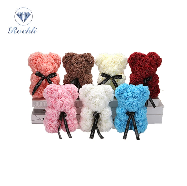 Hot 25cm Artificial Foam Teddy Bear Rose Bear Flower Valentine's Day Gift