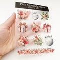 Custom Print Gold Outline Foil Hot Stamping Christmas Transparent Small Clear Backing Sticker Sheets