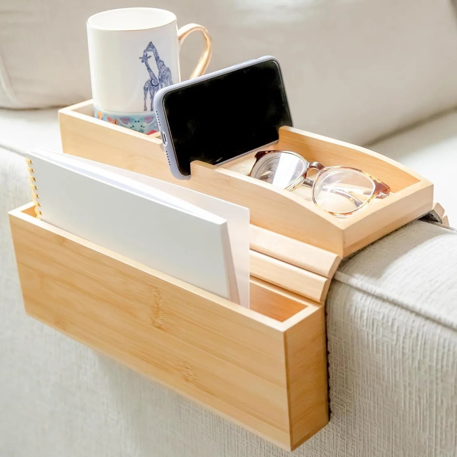 Multifunctional Black Walnut Wood Single Tier Carved Storage Trays 2-3 Compartments Flexible Design Vegetable Oil Sofa Armrest