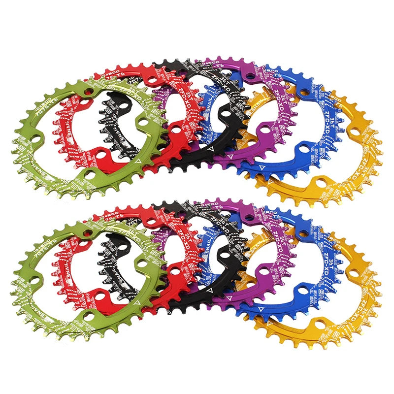 For  Compatible 30 32 34 36 38 42T Single Bike Chain Ring Oval Narrow Wide 104bcd Chainwheel for BMX Road Bicycles