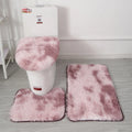 Wholesale Tie-Dye Long Plush Toilet Three-Piece Non-Slip Foot Mat Bathroom Bath Mat Sets Absorbent Set