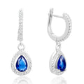 Jewellery Aaa Crystal English Lock Sapphire  Teardrop Rainbow Stone 925 Sterling Earring Silver