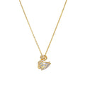 Wholesale Stainless Steel Korean Women Light Luxury Dianty 18k Gold Zircon Diamond Little Swan Necklace
