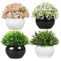 DS Greenery Topiary Shrubs Potted Artificial Plastic Faux Grass for Bathroom Home Kitchen Office & Farmhouse Decor