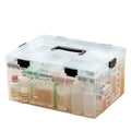 Portable Transparent Rectangle Medicine Organizer Box with Handle Family Emergency Medical Travel Kit Pill Case With Compartment