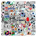100Pcs Love Soccer Football Logo Decorative Stickers for Ball Laptop Wall Car Waterproof PVC Sport Label Pack