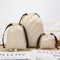Custom Organic 100% Cotton Pouch Jewelry Packaging Bags Cotton Custom Printed Logo Natural Cotton Drawstring Gifts Pouches