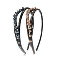 Imitated Pearl Rhinestone Headband with Teeth Non-Slip Hairband Cellulose Acetate Hairband Hair Accessories for Women Girls