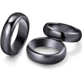 Hematite Stone Rings Non-magnetic Black Couple Ring Anxiety Relief Unisex Healing Chakra Energy Therapy Fidget Pain Jewelry Gift