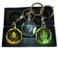 Custom Ganesha Stainless Steel LED Glass Crystal Circle Keychain For Feature Cute Style Gift Sets Buddhist Believer's