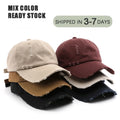 High Quality 6 Panel Cotton Washed Distressed Sporty Street Style Unisex Dad Baseball Caps