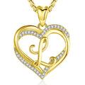 18K Gold Plated Love Heart Shaped Initial Pendant Necklace Trendy Hipster Fashion Jewelry with Zircon for Women