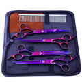 7" Professional Grooming Scissors Kit for Pets Curved and Straight Stainless Steel Pet Hair Scissor Set Sustainable Feature"