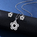 Cheap and Hot Selling New Stainless Steel Necklace Women's Flower Pendant Fashionable Necklace Earring Set Wholesale