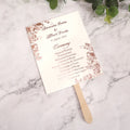 Rose Gold Foiling Wedding Event Programme Fans with Wedding Party Menu