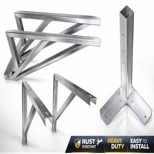 Heavy-Duty Aluminum Right Angle Bracket | Customizable Solid Support with Welding Service for HVAC System Components