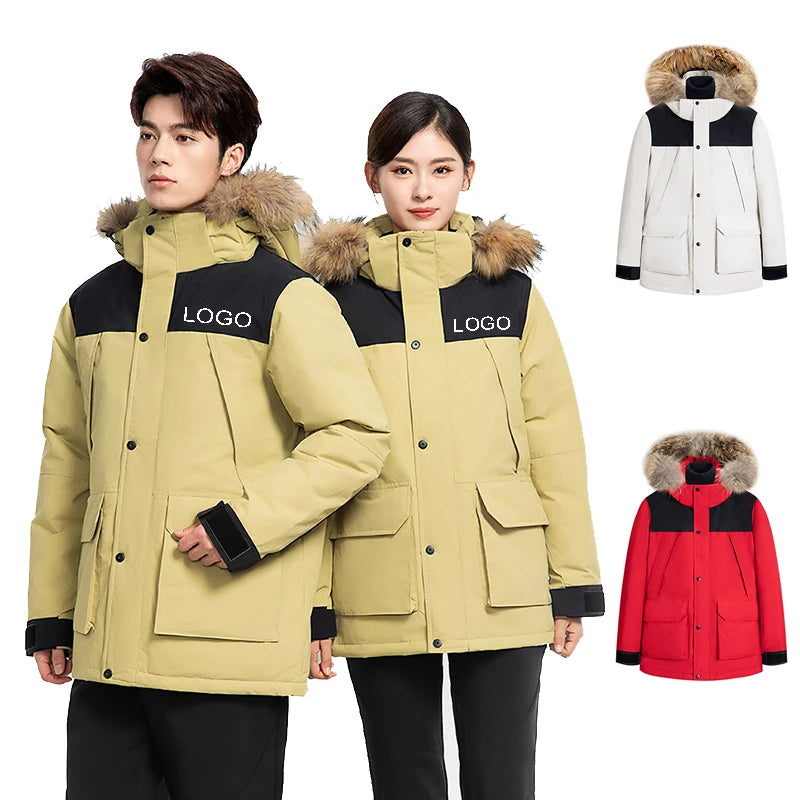 New Arrival Unisex Arctic Cloth Heavyweight Performance Parka Down Real Fur Lined Hood Outerwear Coat Men's Superior Down Parka