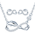 925 Silver Necklace Stud Earrings Infinity Dolphin Jewelry Sets for Party