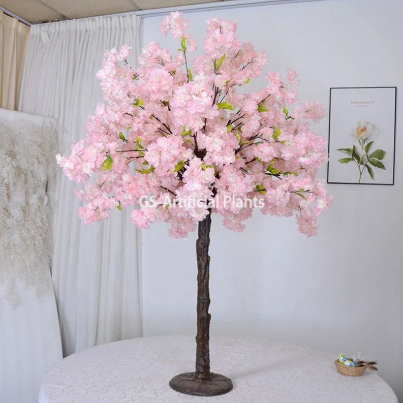 Factory Wholesale Pink Artificial Cherry Blossom Tree Table Decor Tree Wedding Centerpieces Artificial Cherry Tree