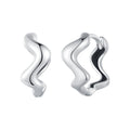 Factory 925 Sterling Silver Fine Stud Ear Buckles Twisted Line Geometric Wave Hoop Earrings for Women Girls Jewelry SCE1624