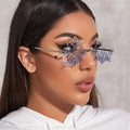 Trend Rimless Eyeglasses Fashion Christmas Snowflake Shape Sunglasses Women Men Trend Rimless Party Dance Temperament Sunglasses
