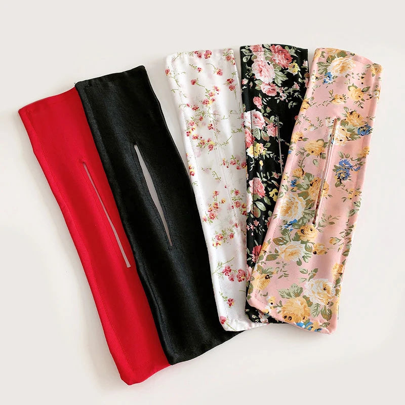 Customized Flowers Printed Hair Buns Hairpin Korean Bow Knot Fabric Hair Tie Accessories Girls Twist Hair Clips