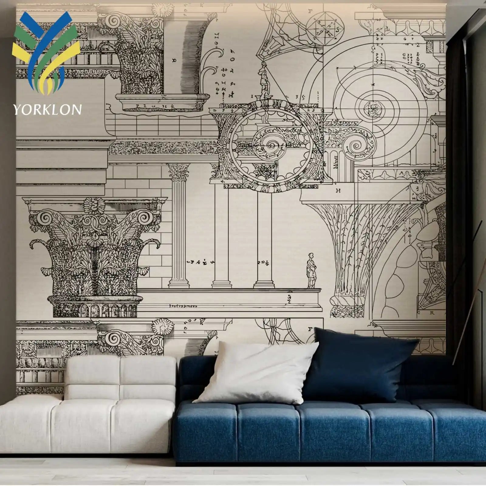 Waterproof Anti-Static 3D Geometric Wall Murals Customized Modern Graphics Wallpaper for Wall Decoration with 1 Year Warranty
