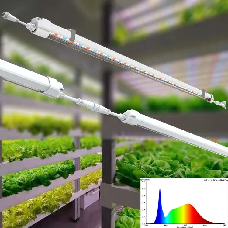 IP65 Hydroponics T5 Grow Lights 4ft Tube NFT Indoor Plants Microgreen Vertical Farming Full Spectrum 20W T5 Led Grow Light Bar