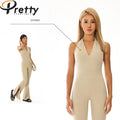 2024 New Arrivals Customized Logo Women's Jumpsuit Hip Lifting Sleeveless All-in-one Bodysuit Gym Fitness Jumpsuit