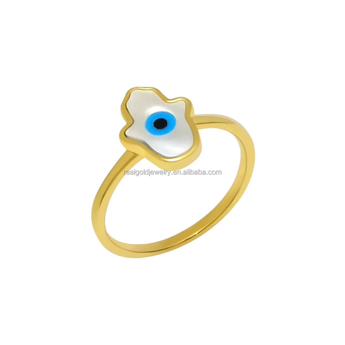 Exquisite Top Quality 14K Real Solid Gold Ring Eyes Shape Pure Gold Shells Finger Yellow White Gold Ring for Party Fine Jewelry