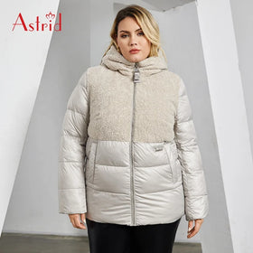 Plus Size Fashion Outerwear New Arrival Cropped Hooded Contrast Color Jacket
