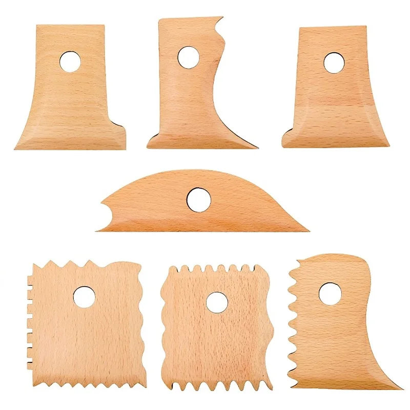 Carving Clay Molds Beech Wood Pottery Foot Shaper Tools Pottery Profile Rib Bundle Carving Clay Pottery Trimming Tools