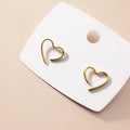 925 Sterling Silver Irregular Love Heart Shape Gold Plated Studs Earrings Fashion Jewelry for Women