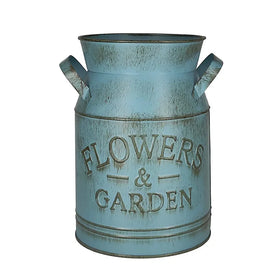 Dropshipping Vintage Flower Vase Rustic Farmhouse Vase Metal Galvanized Milk Can Tin French Country Vase Bucket for Home Decor