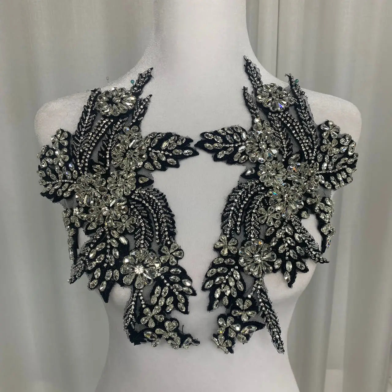 Embroidery Rhinestone Applique Bodice for Patch