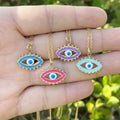 Nabest Women Gold Plated Turkish Evil Eyes Assorted Enamel Pendant Necklace Stainless Steel Necklaces Jewelry