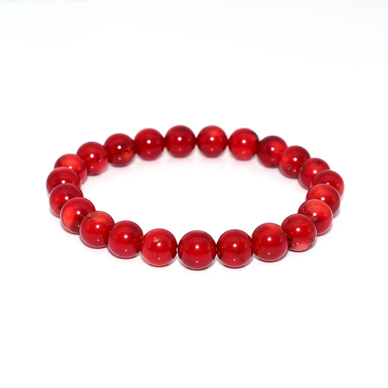 Wholesale Price 6/8mm Natural Red Coral Bracelet for Women Men