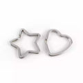 Meetee BF009 Wholesale Custom Design Keychain Five-pointed Star Key Ring Buckle Plated Alloy Love Heart Shaped Flat Key Rings