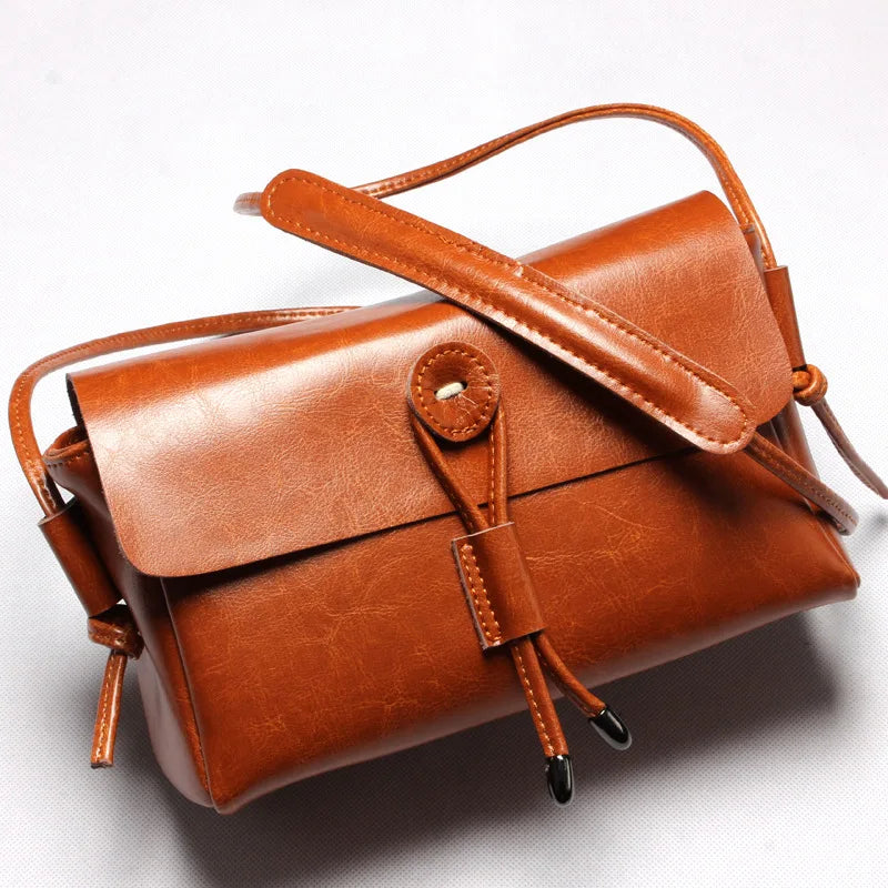 Genuine Leather Handbags Hand-painted Suede Leather Handbags Retro Craft Trend Ladies Handbag Diagonal Package