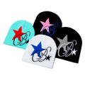 Unisex Winter Outdoor Knitting Beanie Jacquard Star Cap Wool Riding Ski Hat for Men for Beach and Travel