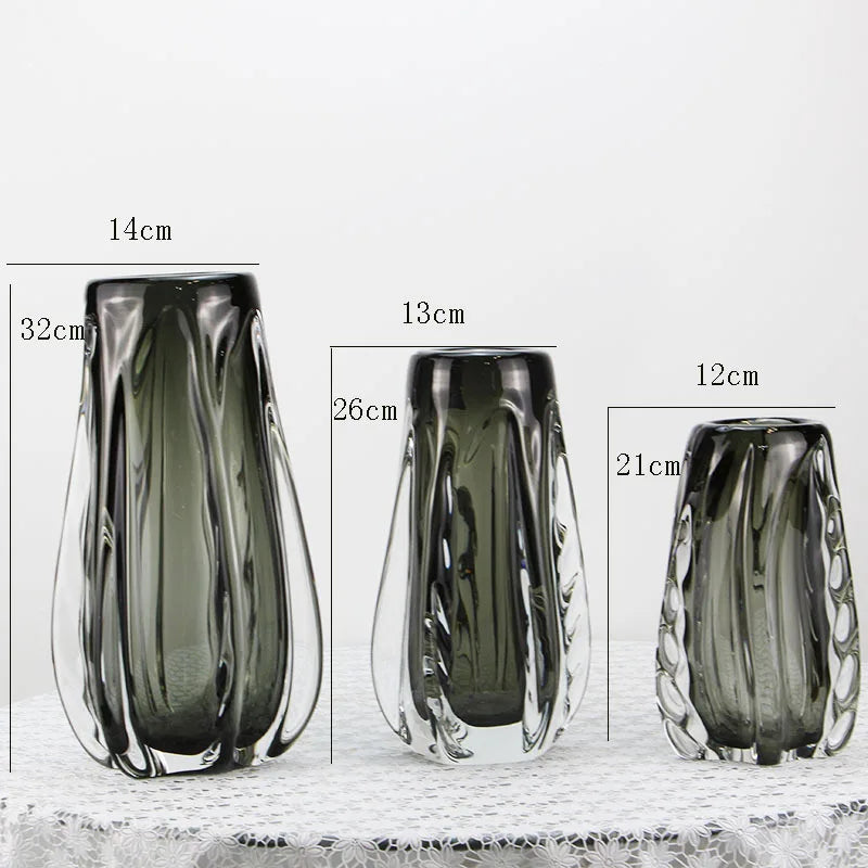 High Quality European Style Minimalist Wide Mouth Glass Vase Wholesale Cheap Price for Home Decor and Flower Display